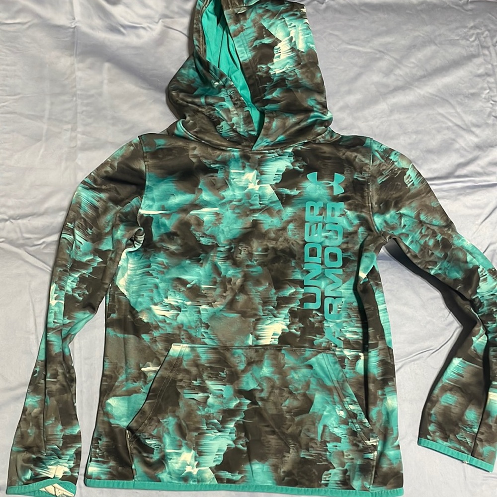 Under armour blue smoke decal hoodie